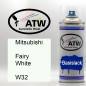 Preview: Mitsubishi, Fairy White, W32: 400ml Sprühdose, von ATW Autoteile West.